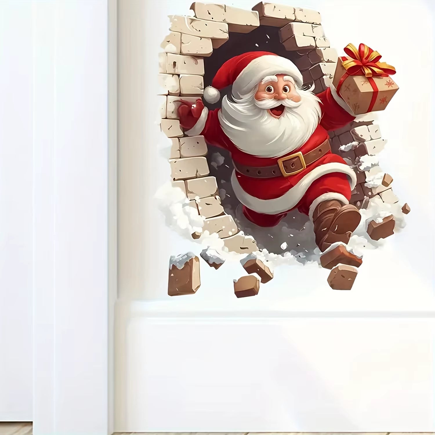 1Pc Santa Claus Wall Sticker Self-Adhesive Vinyl Decal Christmas Decoration DIY Living Room Bedroom Window Glass Cover Scratches