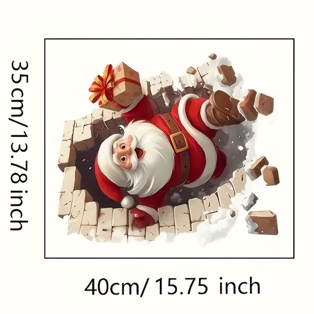 1Pc Santa Claus Wall Sticker Self-Adhesive Vinyl Decal Christmas Decoration DIY Living Room Bedroom Window Glass Cover Scratches